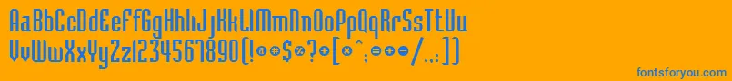 Bedrockc Font – Blue Fonts on Orange Background