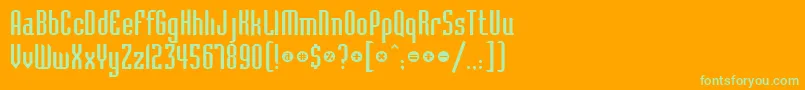 Bedrockc Font – Green Fonts on Orange Background