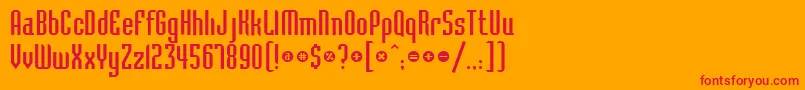 Bedrockc Font – Red Fonts on Orange Background