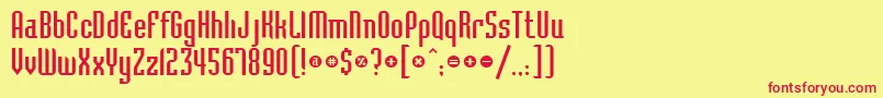 Bedrockc Font – Red Fonts on Yellow Background