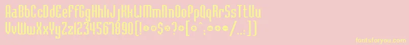 Bedrockc-Schriftart – Gelbe Schriften auf rosa Hintergrund