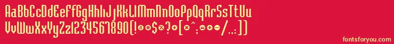 Bedrockc Font – Yellow Fonts on Red Background