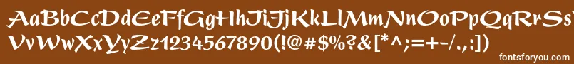 フォントPresentltstdBlackcondensed – 茶色の背景に白い文字