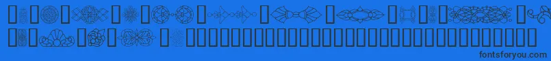 フォントVictorianWindow – 黒い文字の青い背景