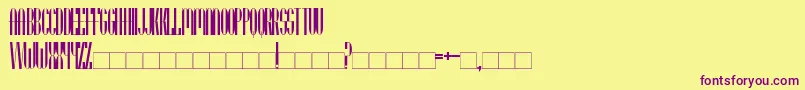 Czcionka UtusiStarNormal – fioletowe czcionki na żółtym tle