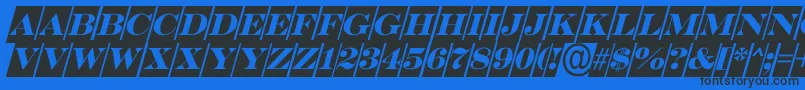 フォントSerifertitulcmoblRegular – 黒い文字の青い背景
