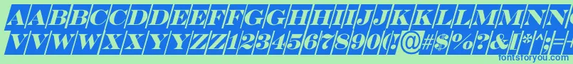 SerifertitulcmoblRegular Font – Blue Fonts on Green Background