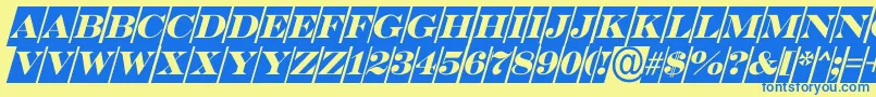 SerifertitulcmoblRegular Font – Blue Fonts on Yellow Background