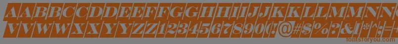 Fonte SerifertitulcmoblRegular – fontes marrons em um fundo cinza