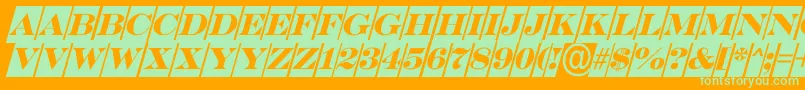 SerifertitulcmoblRegular-Schriftart – Grüne Schriften auf orangefarbenem Hintergrund