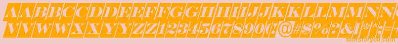 Police SerifertitulcmoblRegular – polices orange sur fond rose