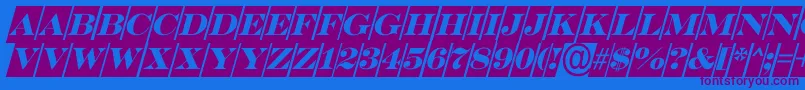 Шрифт SerifertitulcmoblRegular – фиолетовые шрифты на синем фоне