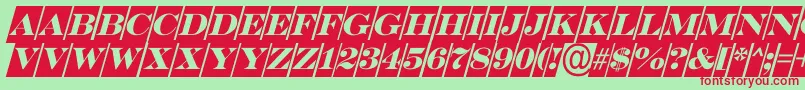 SerifertitulcmoblRegular Font – Red Fonts on Green Background