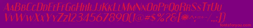 EngebrechtreExpandedItalic Font – Red Fonts on Purple Background