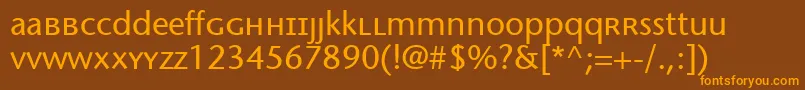 Migrainesans Font – Orange Fonts on Brown Background
