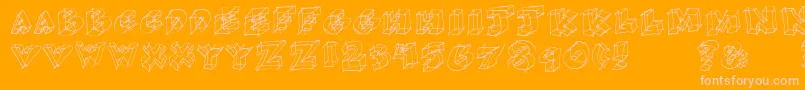 Glass-Schriftart – Rosa Schriften auf orangefarbenem Hintergrund