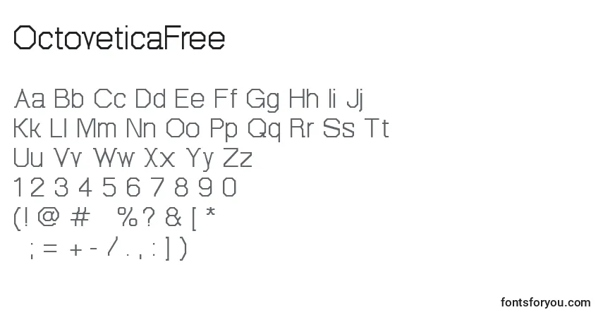 Schriftart OctoveticaFree – Alphabet, Zahlen, spezielle Symbole
