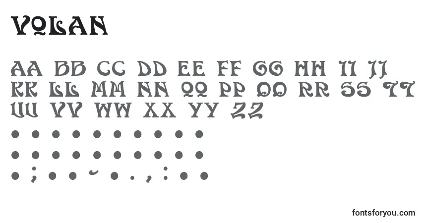 Volan-fontti – aakkoset, numerot, erikoismerkit