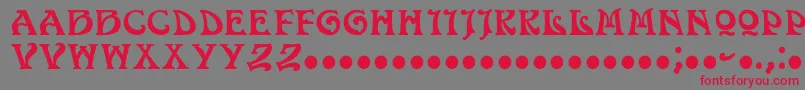 Volan-Schriftart – Rote Schriften auf grauem Hintergrund
