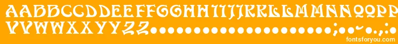 フォントVolan – オレンジの背景に白い文字