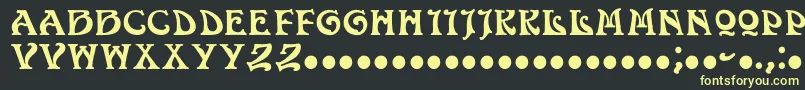 フォントVolan – 黒い背景に黄色の文字