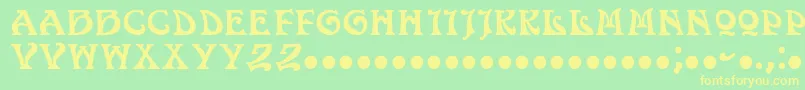 Volan Font – Yellow Fonts on Green Background