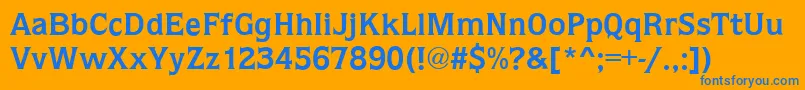 フォントQuaggaBold – オレンジの背景に青い文字