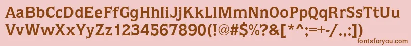 Police QuaggaBold – polices brunes sur fond rose