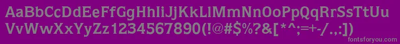 フォントQuaggaBold – 紫の背景に灰色の文字