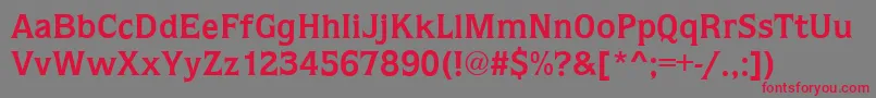 QuaggaBold Font – Red Fonts on Gray Background
