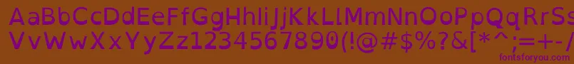OpendyslexicRegular-Schriftart – Violette Schriften auf braunem Hintergrund