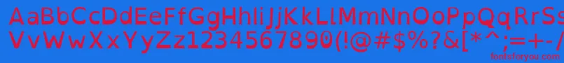 フォントOpendyslexicRegular – 赤い文字の青い背景
