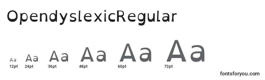 Größen der Schriftart OpendyslexicRegular