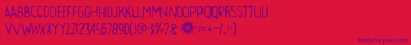 Aamunkoi Font – Purple Fonts on Red Background