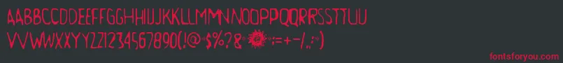 Aamunkoi-Schriftart – Rote Schriften auf schwarzem Hintergrund