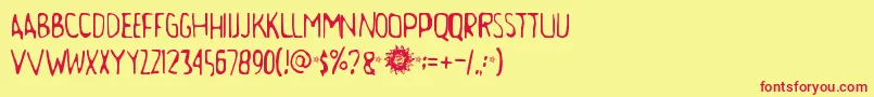 Aamunkoi Font – Red Fonts on Yellow Background