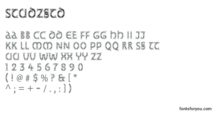 Schriftart Studzstd – Alphabet, Zahlen, spezielle Symbole