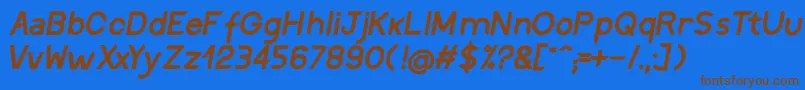 DiscreetSemiboldinclined Font – Brown Fonts on Blue Background