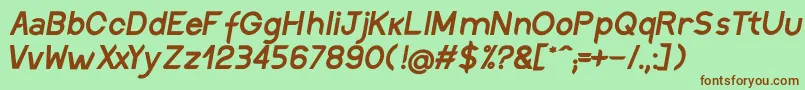 DiscreetSemiboldinclined Font – Brown Fonts on Green Background