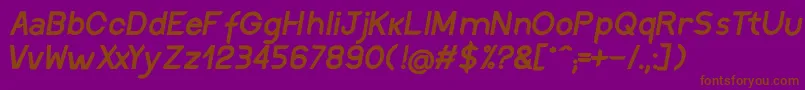 DiscreetSemiboldinclined Font – Brown Fonts on Purple Background