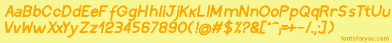 DiscreetSemiboldinclined Font – Orange Fonts on Yellow Background