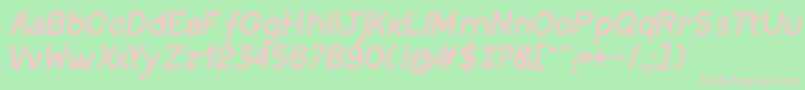 DiscreetSemiboldinclined Font – Pink Fonts on Green Background