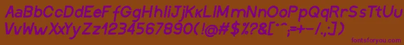 DiscreetSemiboldinclined Font – Purple Fonts on Brown Background