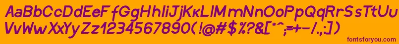 DiscreetSemiboldinclined Font – Purple Fonts on Orange Background