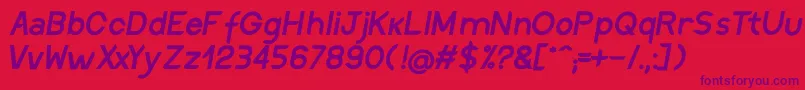 DiscreetSemiboldinclined Font – Purple Fonts on Red Background