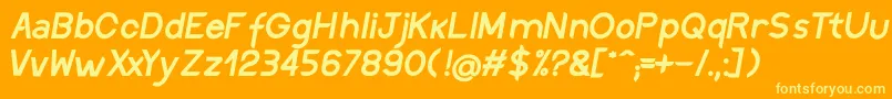 DiscreetSemiboldinclined Font – Yellow Fonts on Orange Background