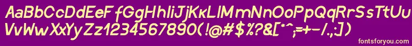 DiscreetSemiboldinclined Font – Yellow Fonts on Purple Background