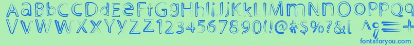 NightoutRegular Font – Blue Fonts on Green Background