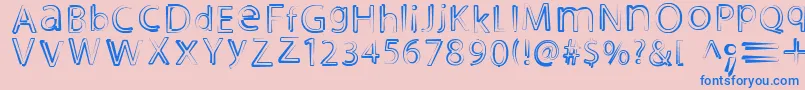 NightoutRegular Font – Blue Fonts on Pink Background