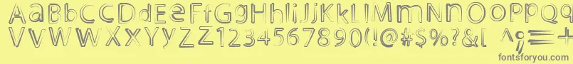 NightoutRegular Font – Gray Fonts on Yellow Background